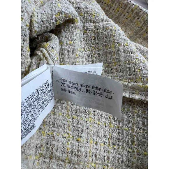 Zara Yellow and Beige Tweed Dress - Picture 15 of 16